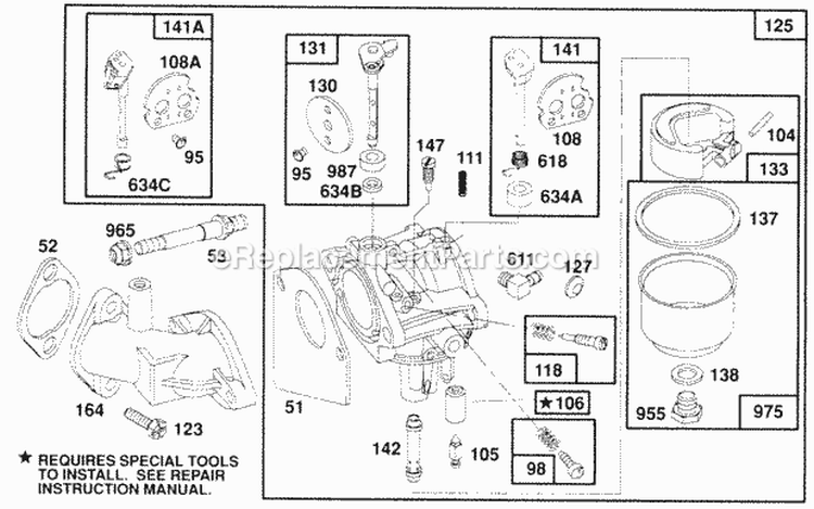 Carburetor Grp Diagram and Parts List for 257707-0127-01  Briggs and Stratton Engine